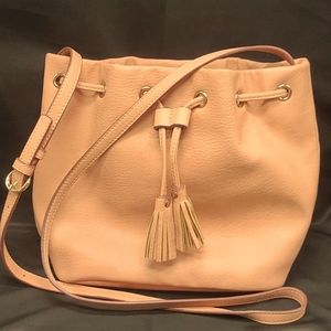 LAUREN CONRAD Purse Vegan Leather Shoulder Bag Salmon Color Crossbody Tote